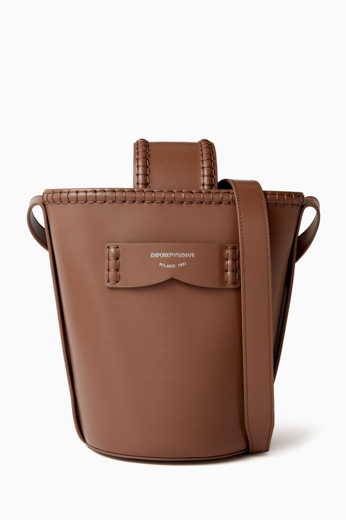 

Bucket Bag in Leather, Brown