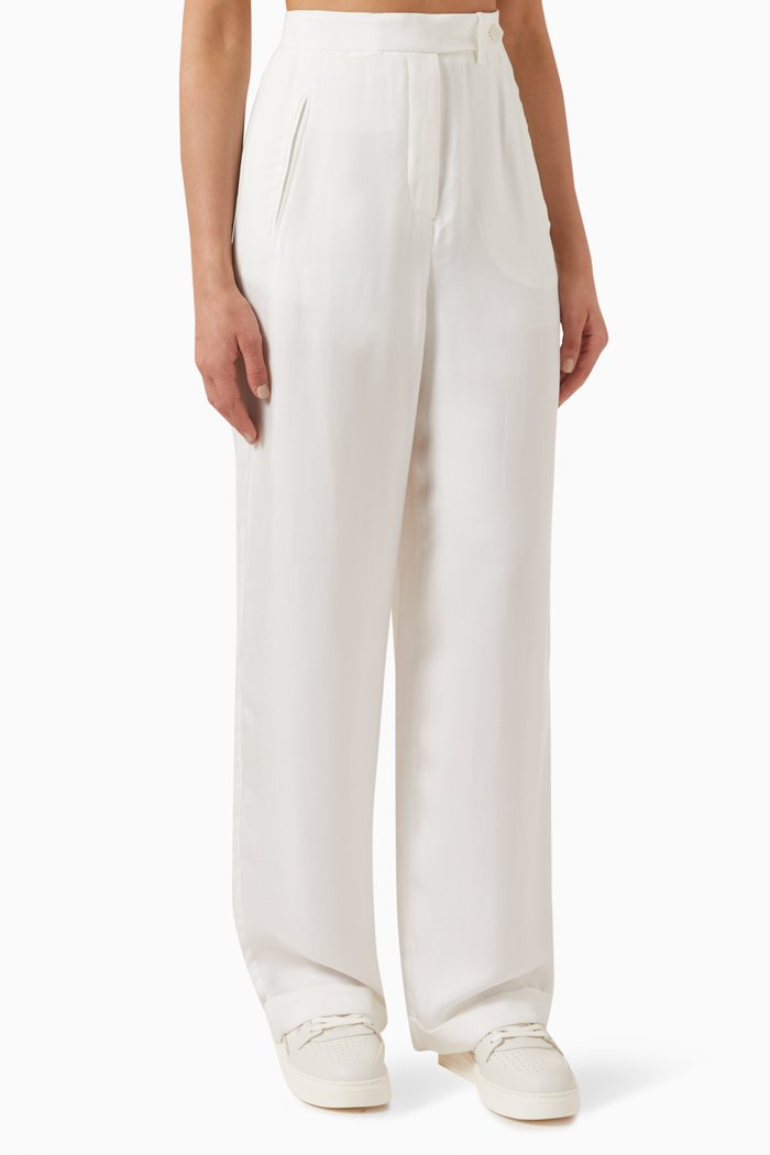 

Wide-leg Pants in Cupro, White