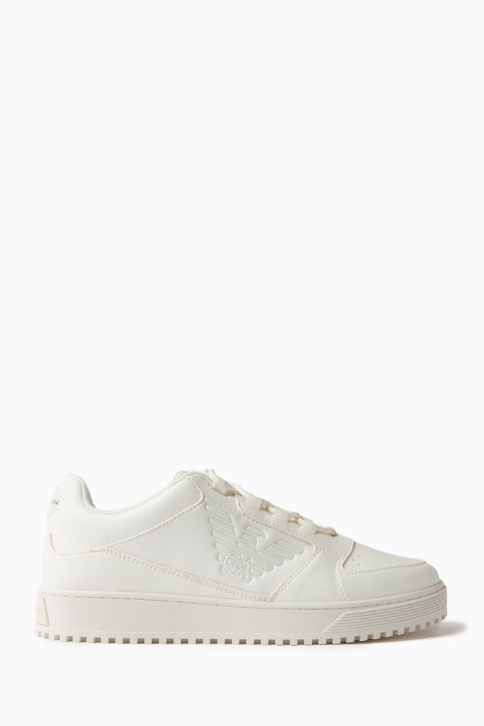 

EA Eagle Sneakers in Leather, Neutral