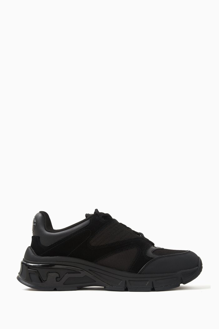 

Sneakers in Mesh, Leather & Suede, Black