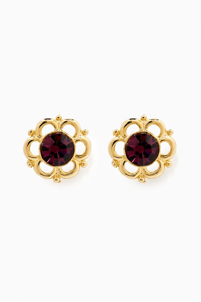 

Rediscovered 1990s Vintage Faux Amethyst Crystal Earrings, Gold