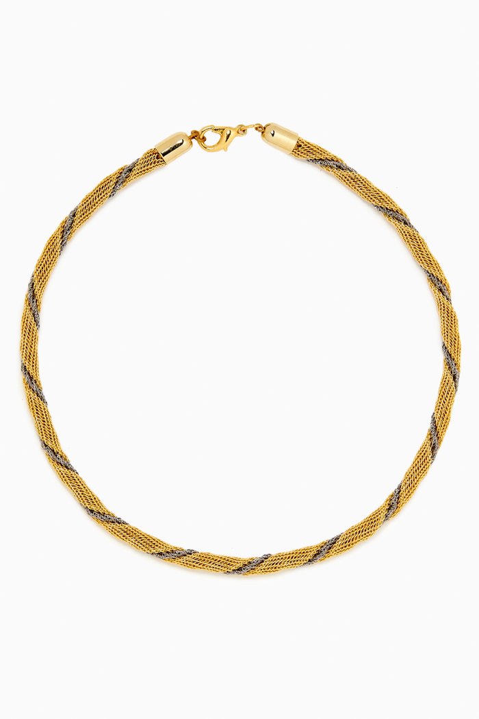 

Rediscovered 1990s Vintage Intertwined Rope Necklace, Gold