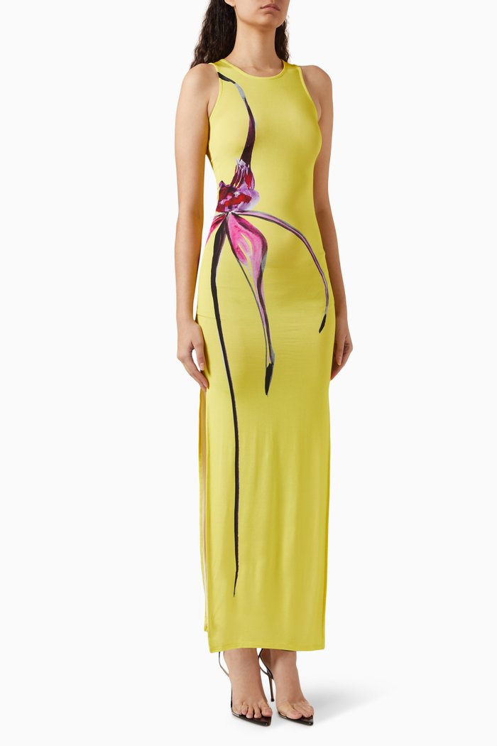 

Sea Breeze Printed Maxi Dress in Viscose, Green