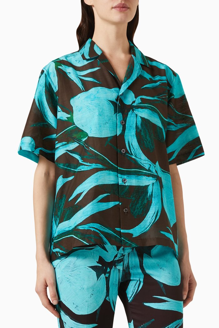 

Weekend Shirt in Silk-charmeuse, Blue