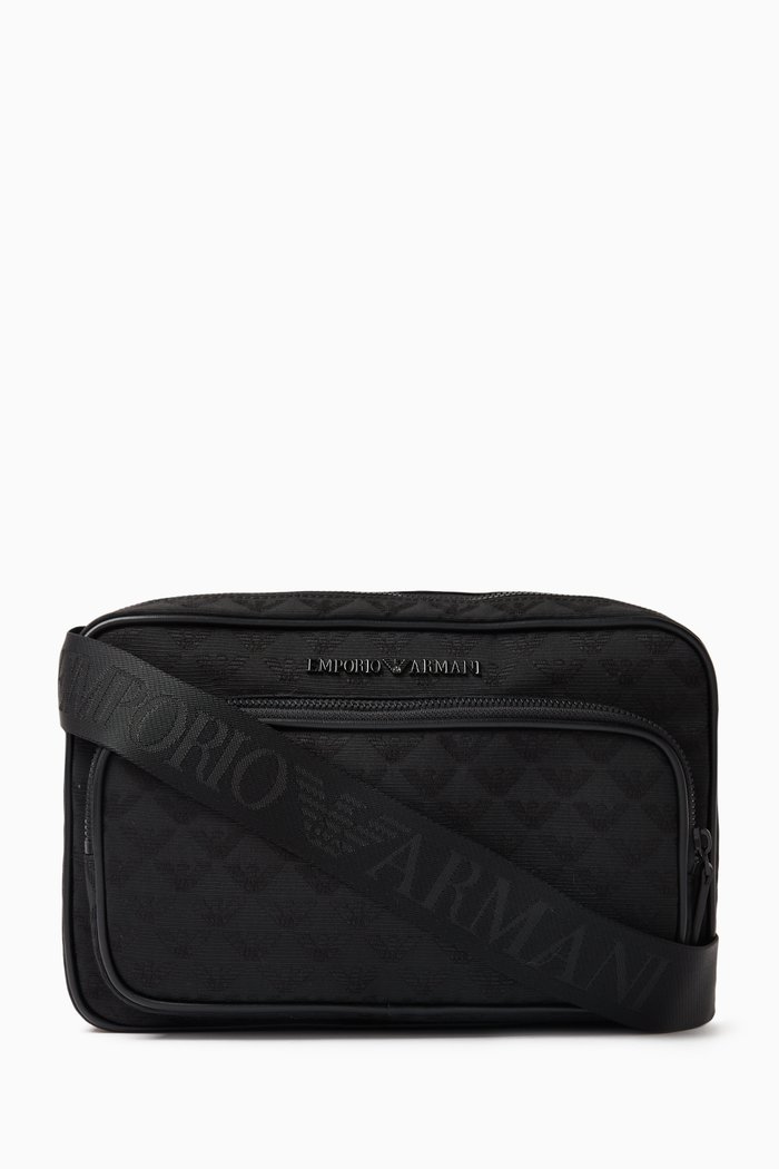 

Micro Eagle Logo Crossbody Bag in Nylon, Black