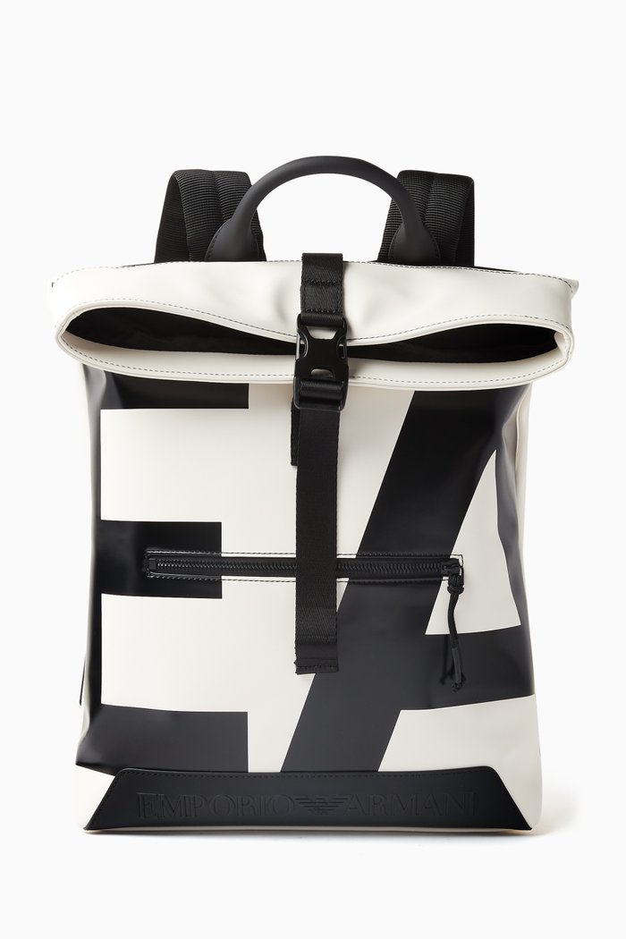 

EA Foldover Backpack in Leather, Neutral