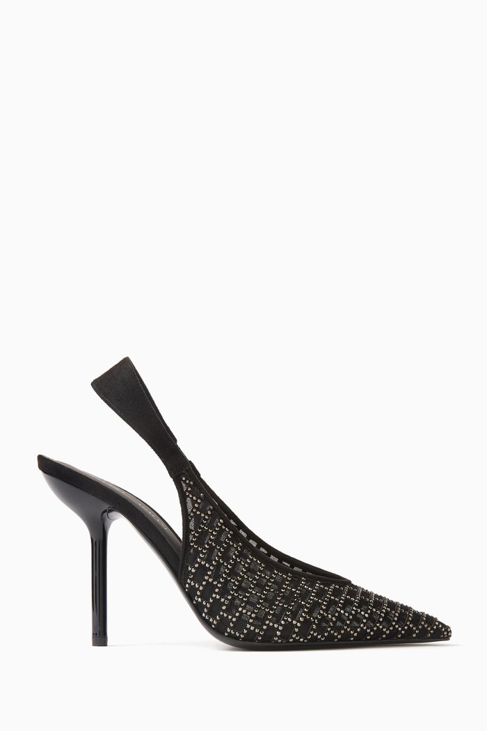 

Slingback Pumps in Strass Mesh, Black