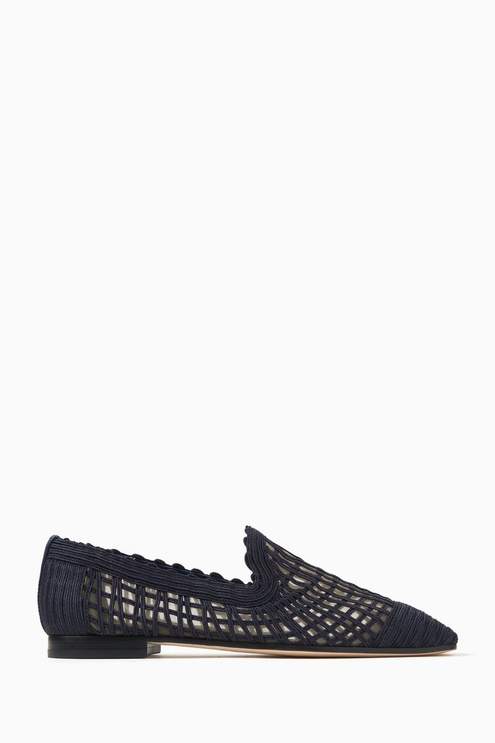 

Braided Flat Shoes in Knitted Fabric, Blue