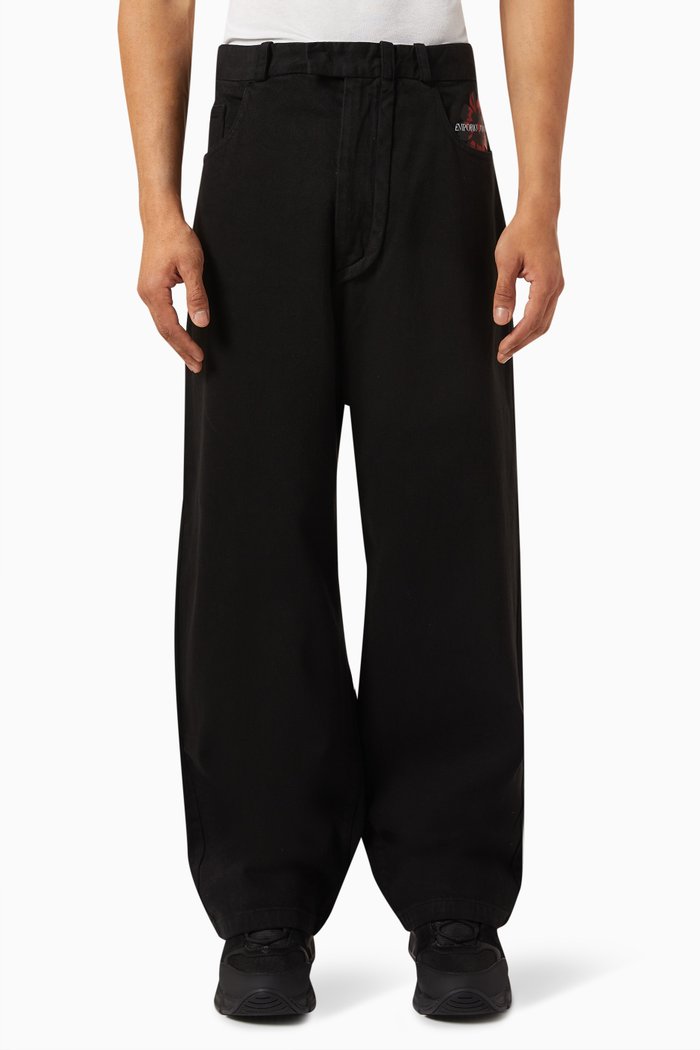 

Mon Amour Wide-leg Jeans in Bull Denim, Black