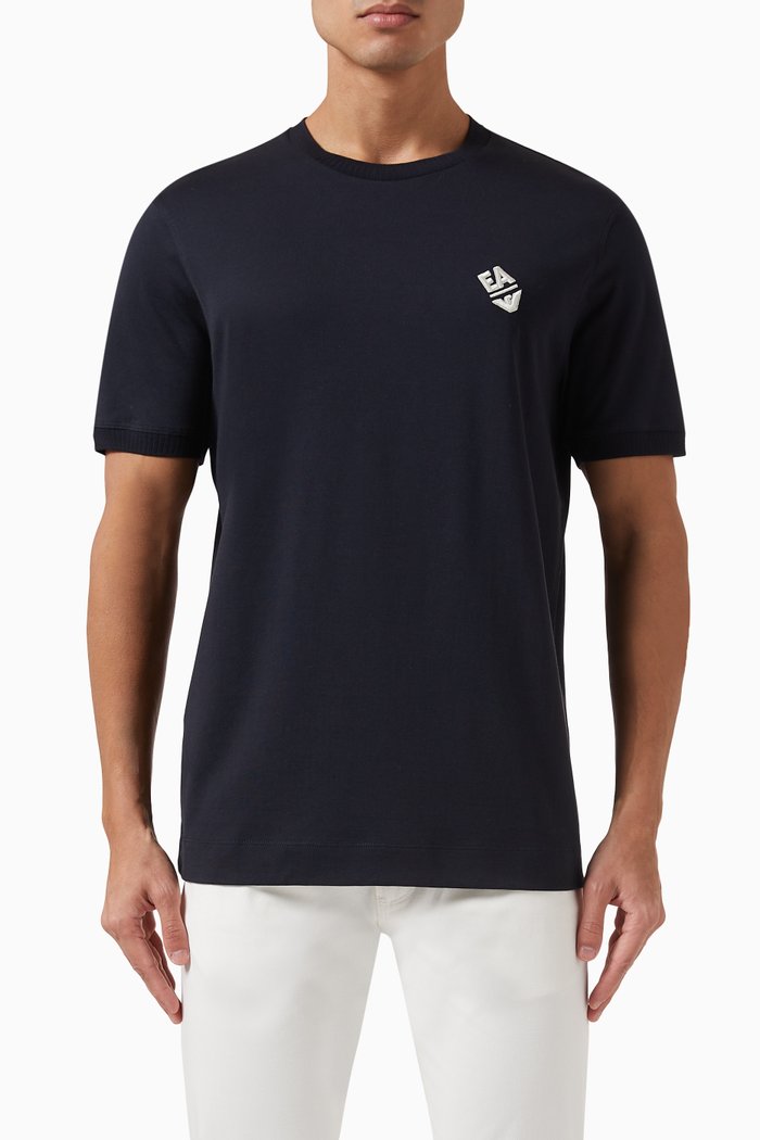 

Micro EA Logo T-shirt in Cotton-jersey, Blue