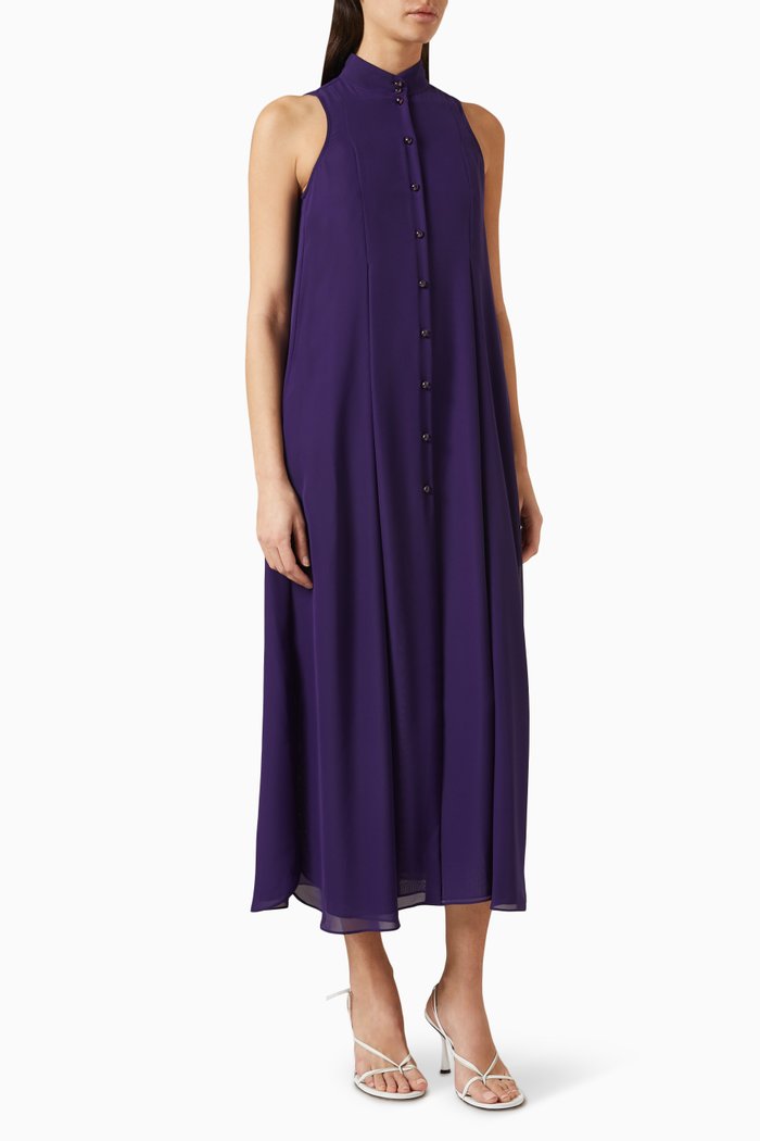 

Button-down Dress in Georgette, Purple
