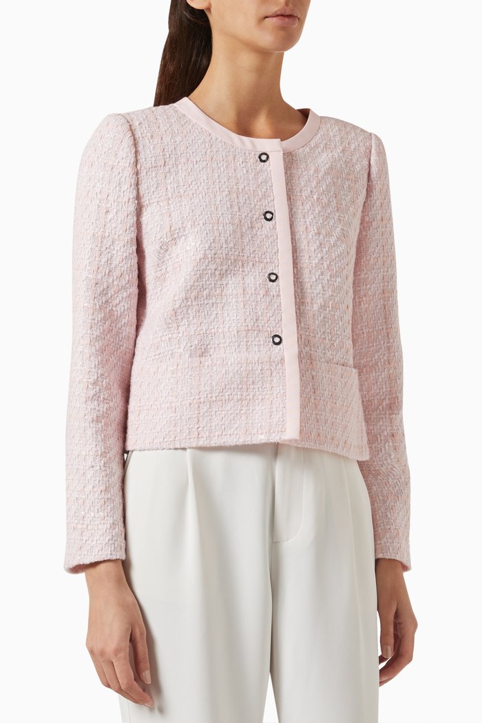 

Button-down Jacket in Lurex-tweed, Pink