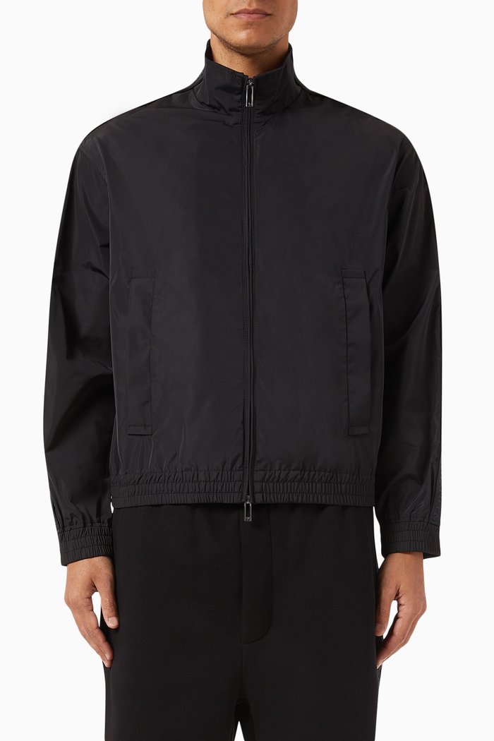 

Zip Jacket in Nylon, Black