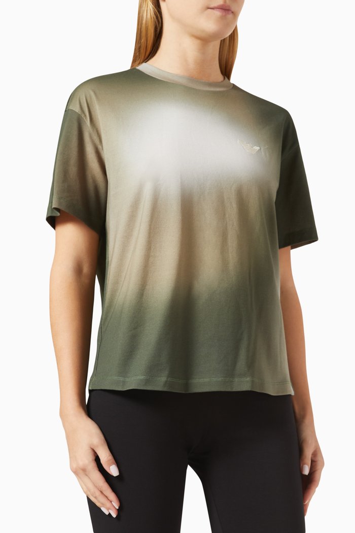 

Camouflage Effect T-shirt in Cotton, Green