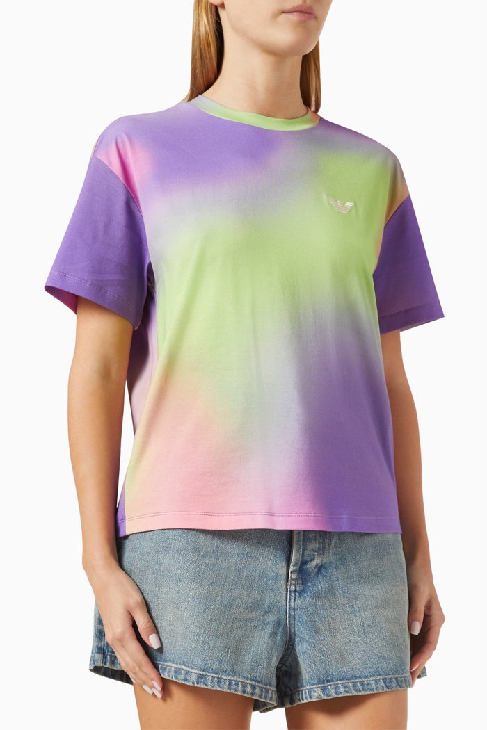 

Camouflage Effect T-shirt in Cotton, Purple