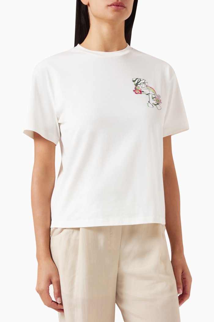 

Logo-print Crop T-shirt in Jersey, White