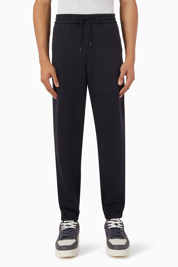 Logo-tape Sweatpants in Cotton, Blue