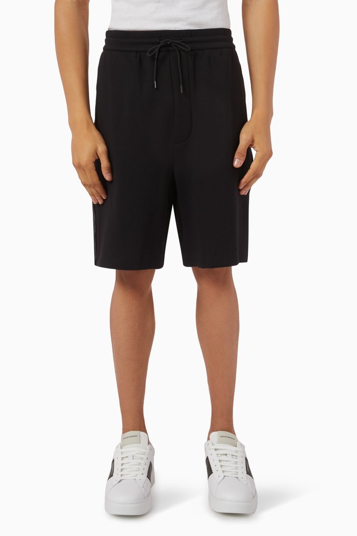 

Logo-tape Sweatshorts in Double-jersey, Black