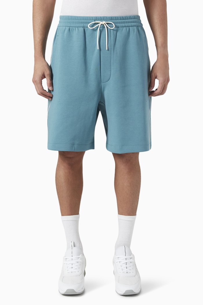 

Logo-tape Sweatshorts in Double-jersey, Blue