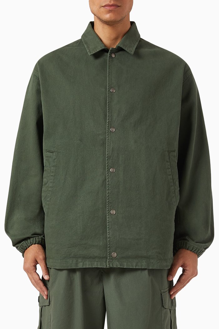 

Oversized Jacket in Cotton, Green