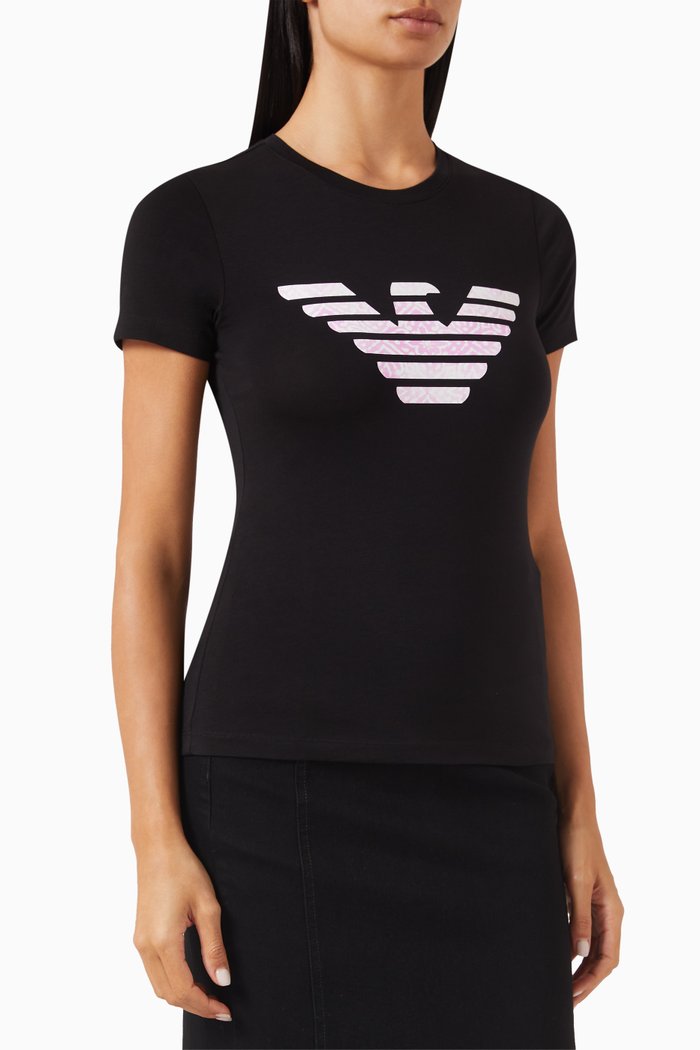 

Eagle Logo T-shirt in Jersey, Black