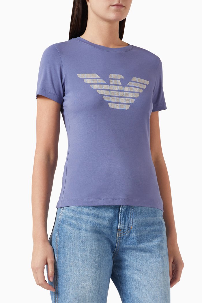 

Eagle Logo T-shirt in Jersey, Blue