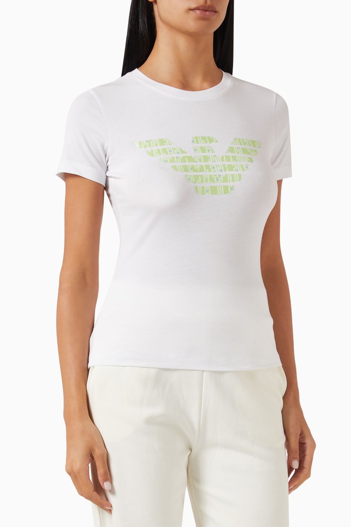 

Eagle Logo T-shirt in Jersey, White