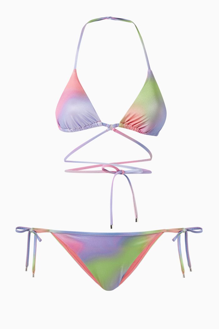 

Jaquar-print Bikini in Stretch Nylon, Purple