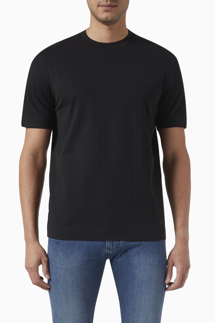 

Logo T-shirt in Jacquard-jersey, Black