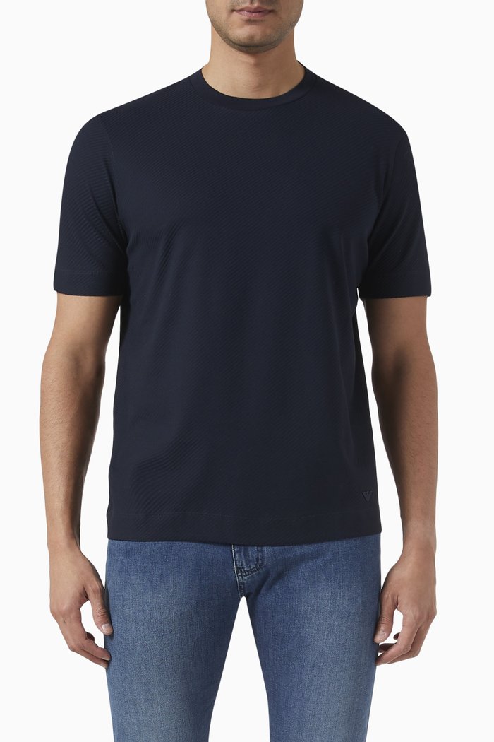 

Logo T-shirt in Jacquard-jersey, Blue
