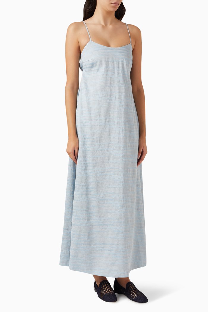 

Maxi Dress in Linen-blend, Blue