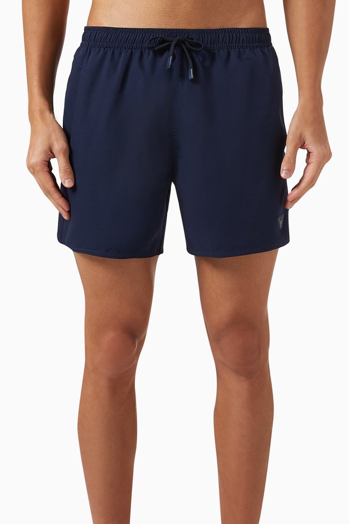 

Micro Eagle Logo Patch Swim Shorts in Nylon, Blue