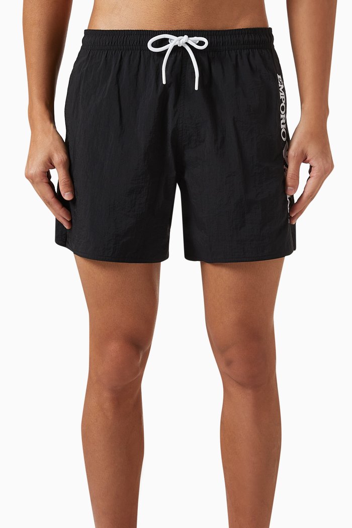 

Macro EA Logo Swim Shorts in Nylon, Black