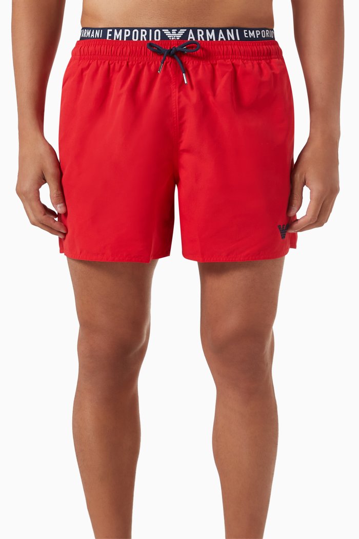 

Eagle Logo Swim Shorts, Red