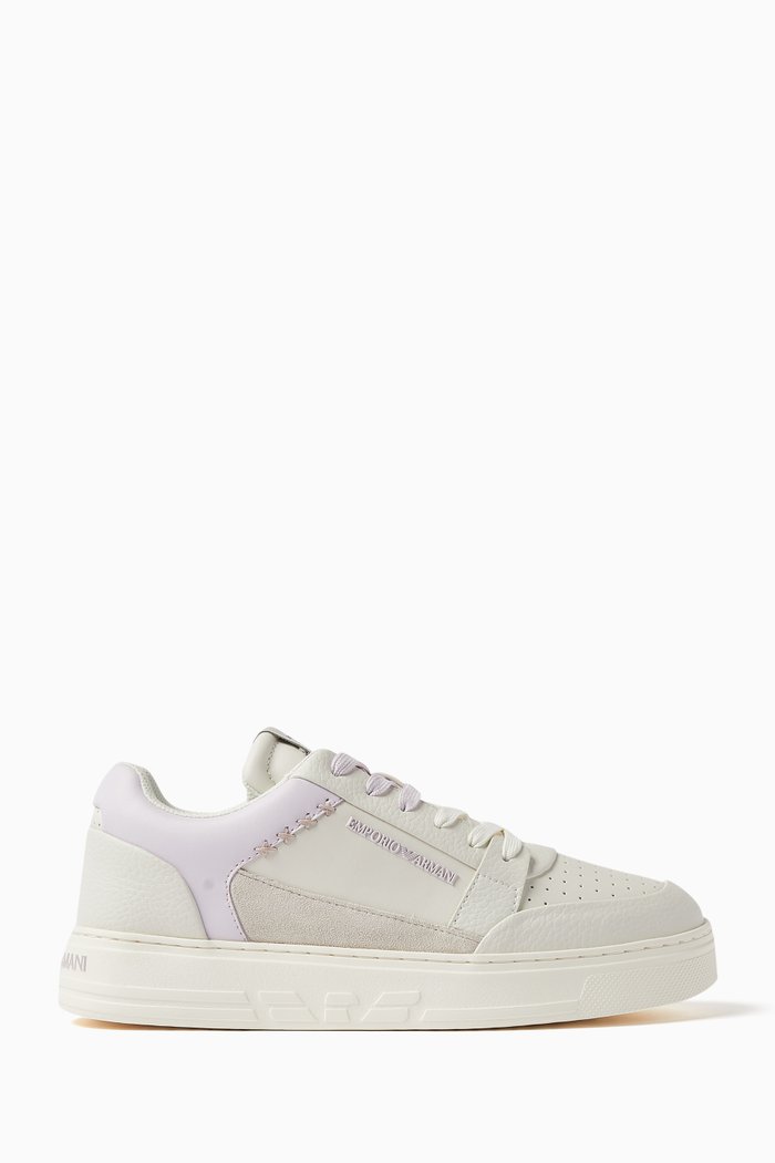 

Logo Low-top Sneakers in Leather, Neutral