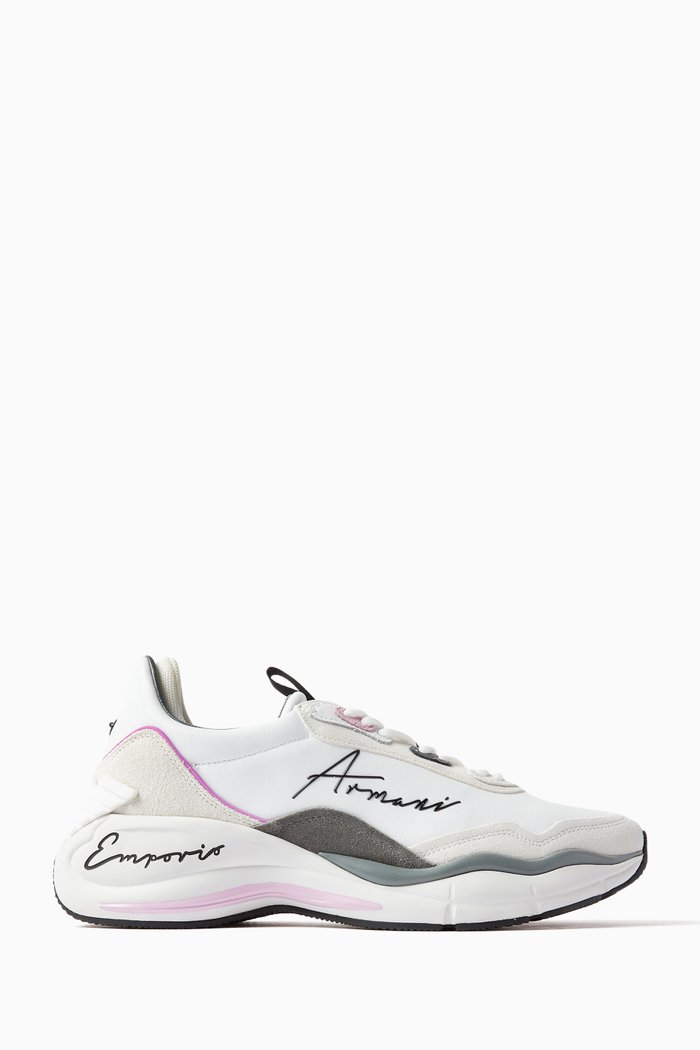 

Logo Low-top Sneakers in Suede, Multicolour