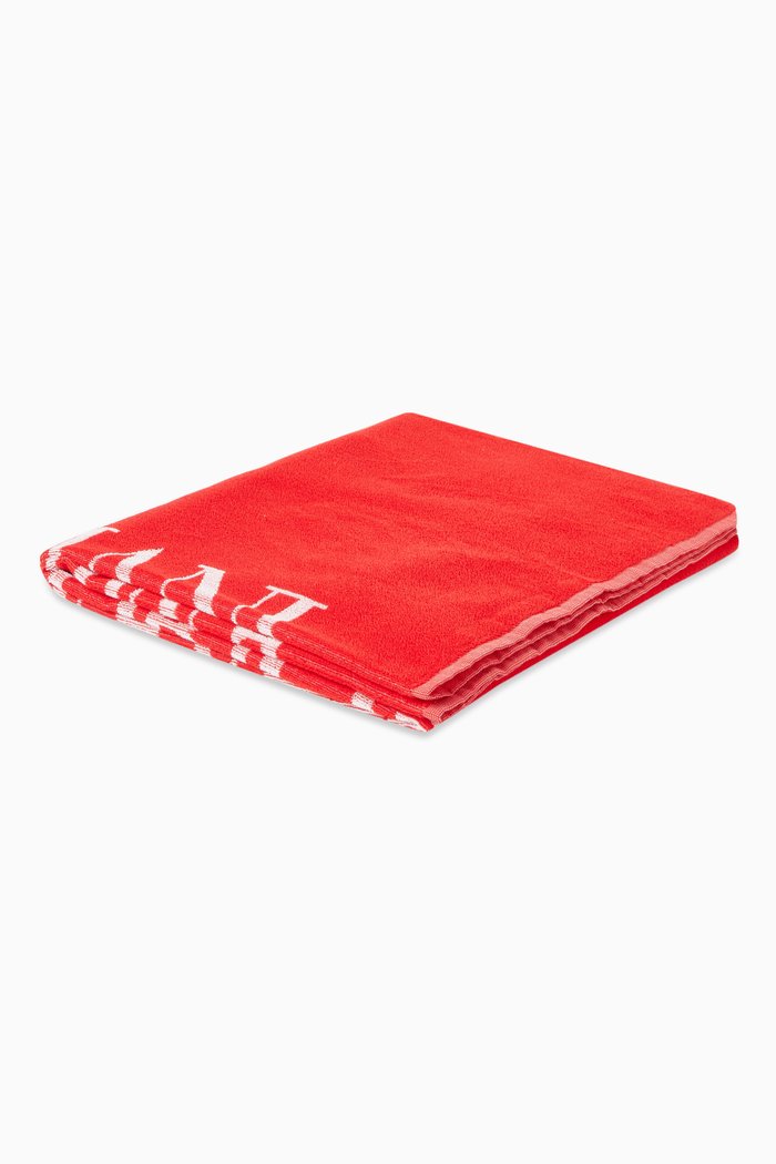 Macro EA Logo Beach Towel in Cotton-terry, Red