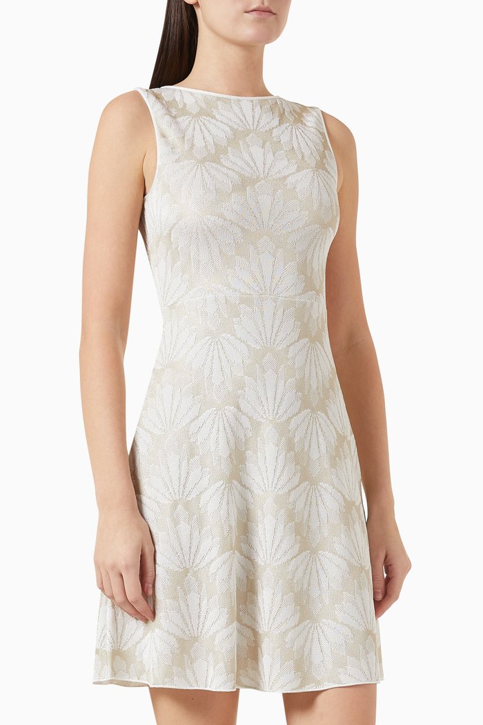 Dress in Jacquard Knit, White