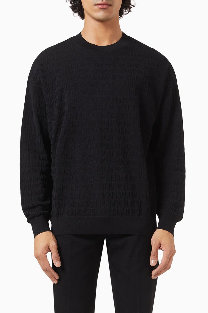 

EA Logo Sweater in Jacquard, Black