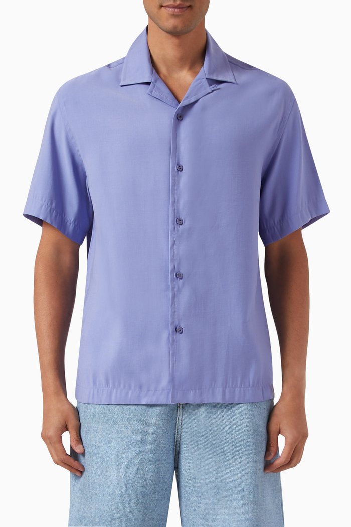 Palm Trees Shirt in Modal-blend, Purple