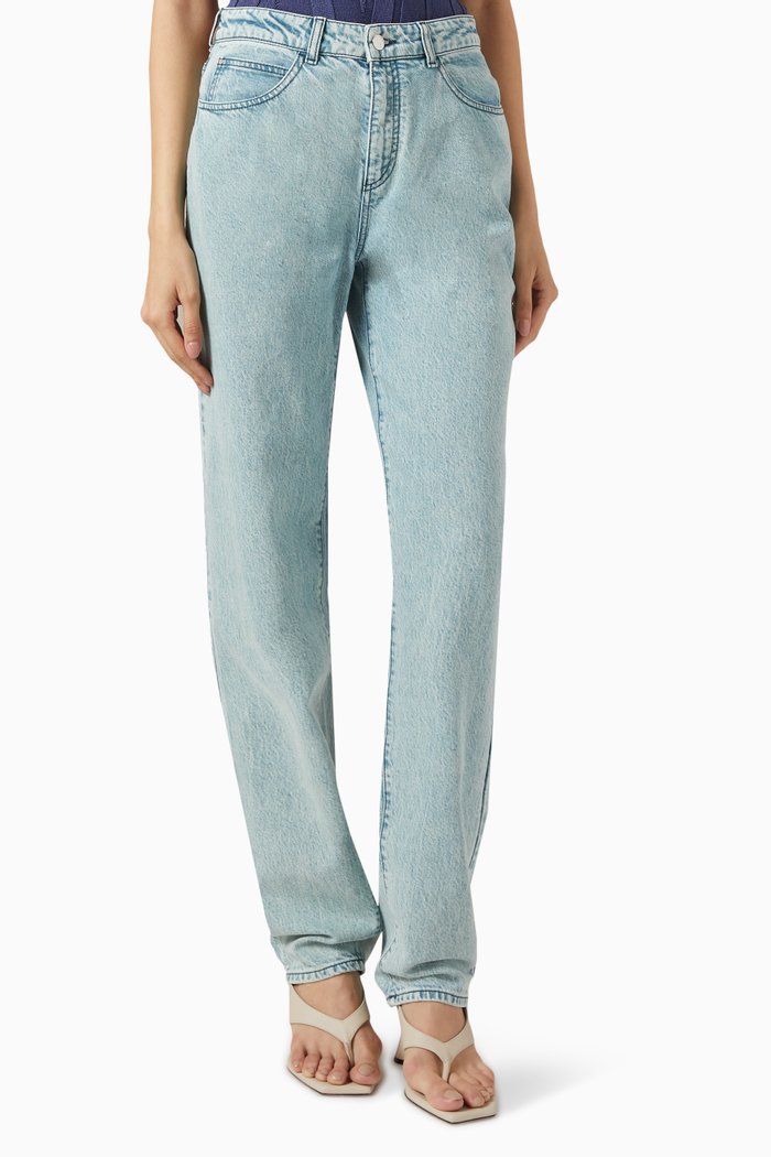 Overdye Effect Jeans in Cotton-denim, Blue