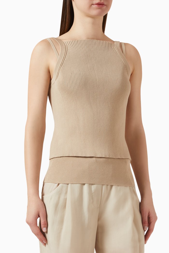 

Ribbed Top in Knit, Neutral