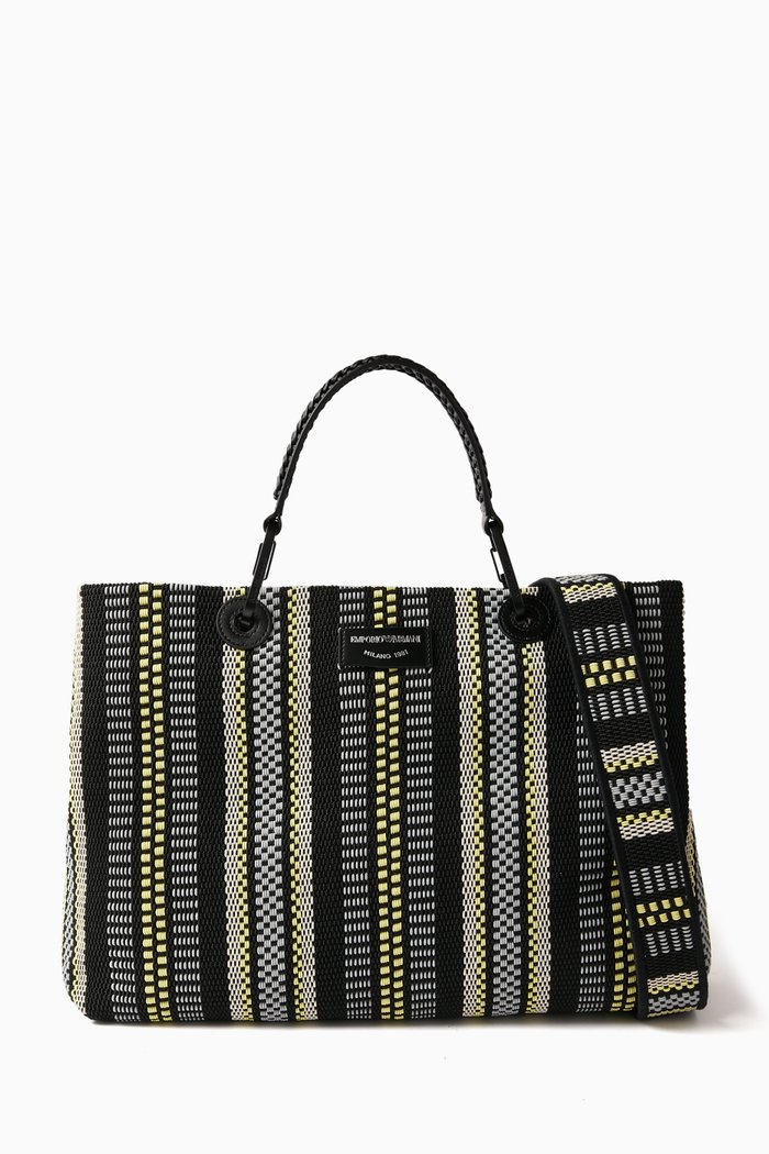 

Medium Logo Tote in Raffia, Multicolour