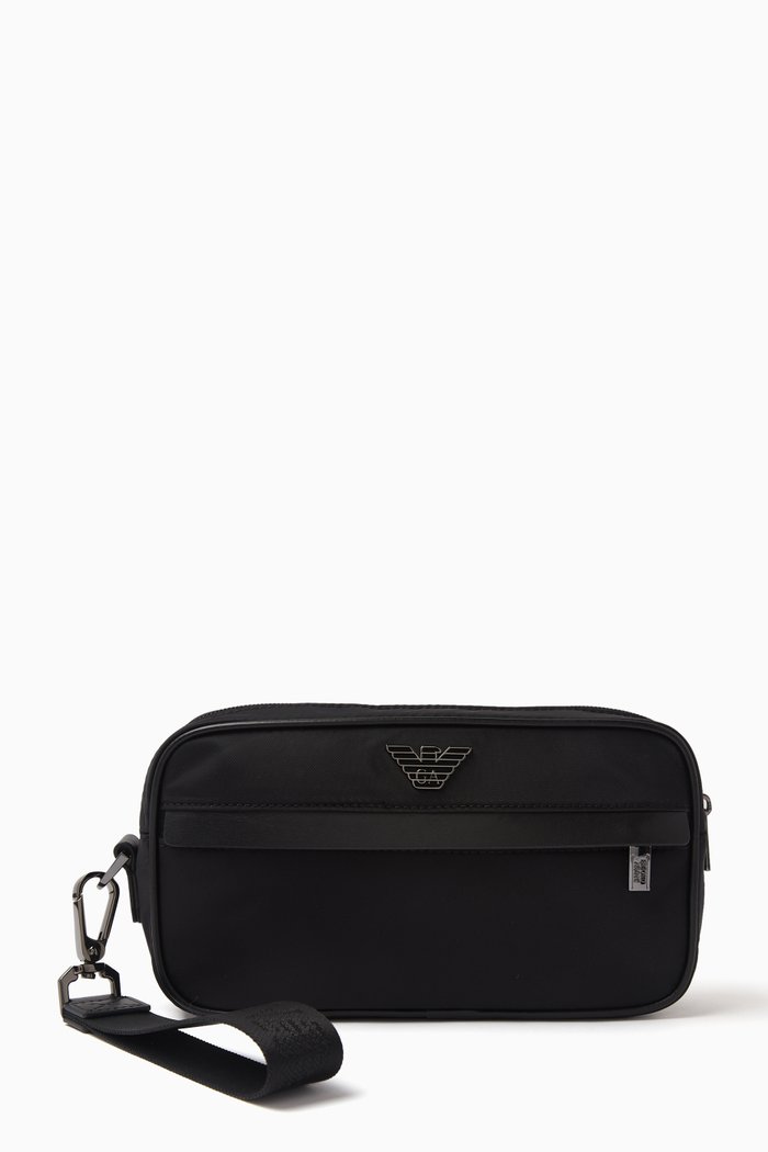 

Logo Wash Bag in Nylon, Black