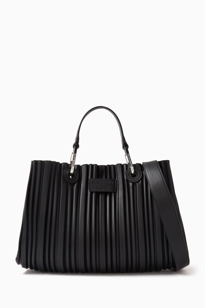 

EA Shopping Tote Bag in Nappa Leather, Black
