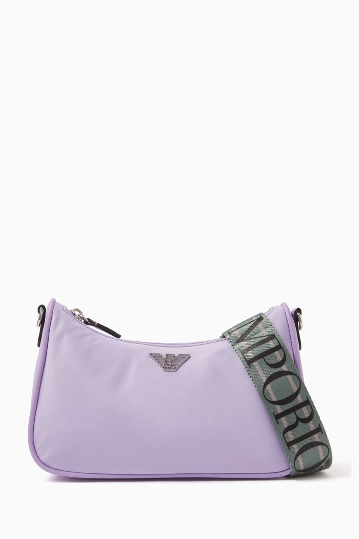 

Medium Baguette Crossbody Bag in Nylon, Purple