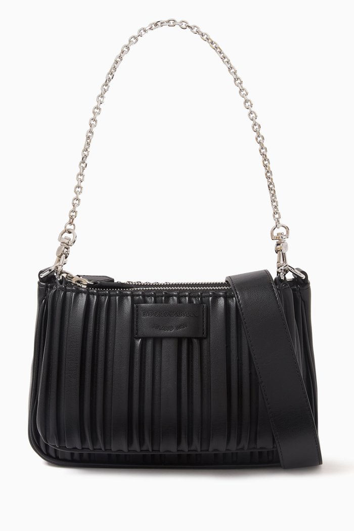 

Mini Crossbody Bag in Leather, Black