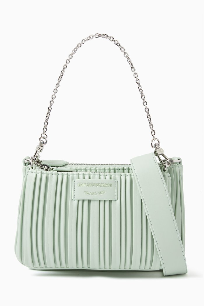 

Mini Crossbody Bag in Leather, Green