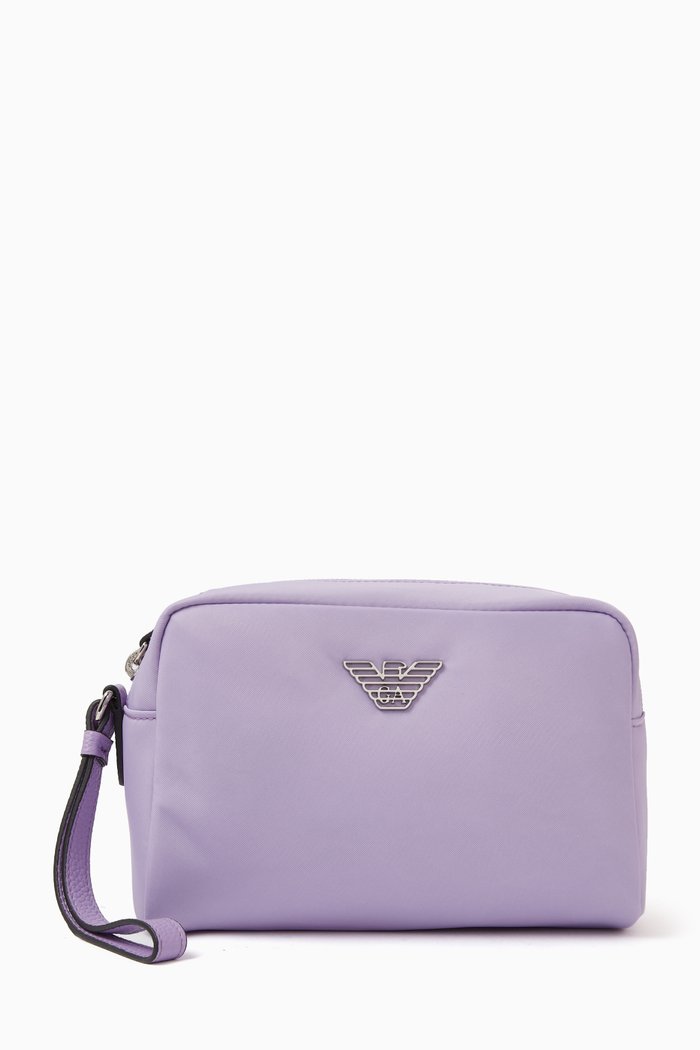 

Logo Beauty Bag in Nylon, Purple