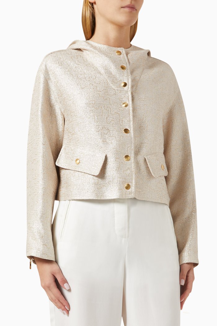 

Hooded Jacket in Tweed, Neutral